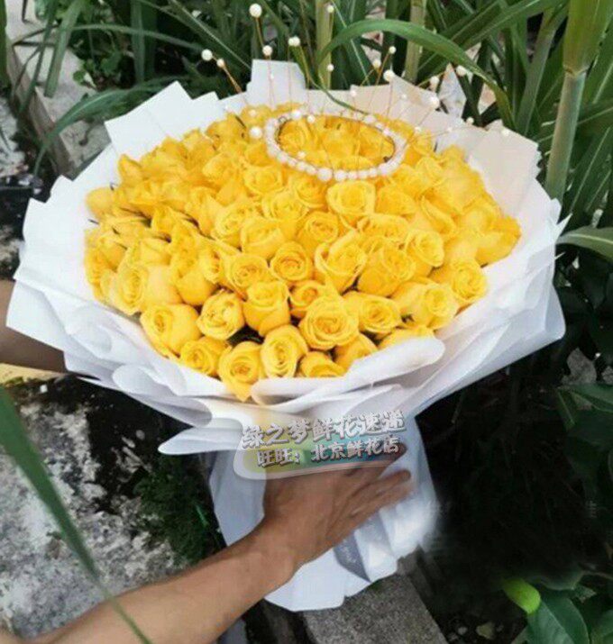 99朵黄玫瑰鲜花花束速递花同城北京同城鲜花速递鲜花道歉送鲜花店