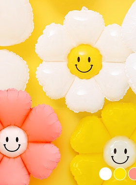 笑脸雏菊花朵鸡蛋花INS韩系新款网红春游毕业拍照道具装饰气球