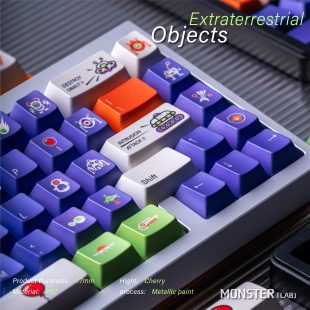 紫色柔光金属漆原厂热升华 机械磁轴键帽 巴斯光年配色 天外来物