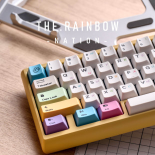 虹流之国 复古橡皮管风Beige米灰白拼色1.7原厂键帽 夜魔机械磁轴