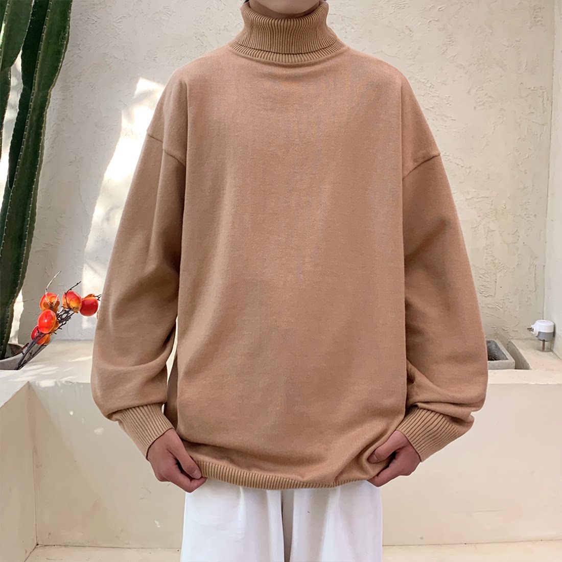 BKM16-特P35~冲8色秋冬高领毛衣纯色百搭休闲打底衫毛线衣,男装T恤,电商B327
