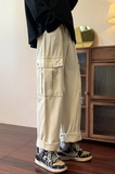主推有扶持价~K106-P60秋冬纯棉水洗休闲工装裤男女宽松拖地裤，男装工装外套，电商B327