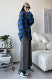 22春装K29-P55女模港风宽松休闲裤直筒工装裤男士裤子，男装工装外套，电商B327