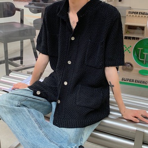 夏天男女中性潮流休闲短袖百搭开衫毛衣 M01-P55   主推尺码M-3XL图片
