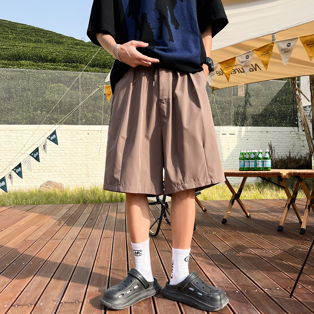 直播款男生宽松直筒休闲短裤夏天五分裤沙滩裤DK20-P35,男装牛仔裤,电商B327
