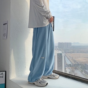 K003-P50~控68 春款现货港风宽松运动裤束脚休闲裤男纯色针织卫裤图片