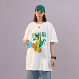 抖音直播200克港風(fēng)男女中性短袖T恤休閑體恤T08-P25控38，女裝T恤，電商B327