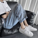N08-P40控58~主推四季~经典纯色休闲牛仔裤子潮男宽松直筒长裤，男装牛仔裤，电商B327