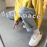 加绒P50~主推港风ins纯色百搭休闲牛仔裤宽松直筒裤N18-P40控58，男装牛仔裤，电商B327