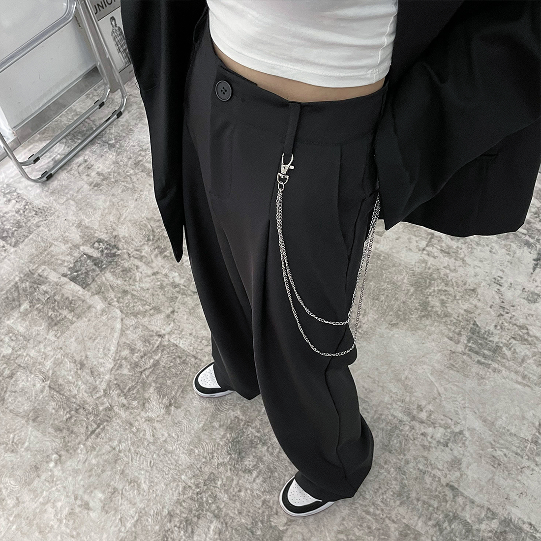 B327-K13-P50送裤链宽松休闲裤西装男女拖地裤休闲裤百搭裤子,男装西服套装,电商B327