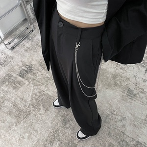 四季百搭宽松休闲裤西装男女拖地裤情侣休闲裤B327-K13-P50送裤链图片