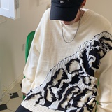 宽松圆领拼接休闲毛衣针织衫套头毛线衣现货哦~-BKM11-P75，男装针织衫/毛衣，电商B327