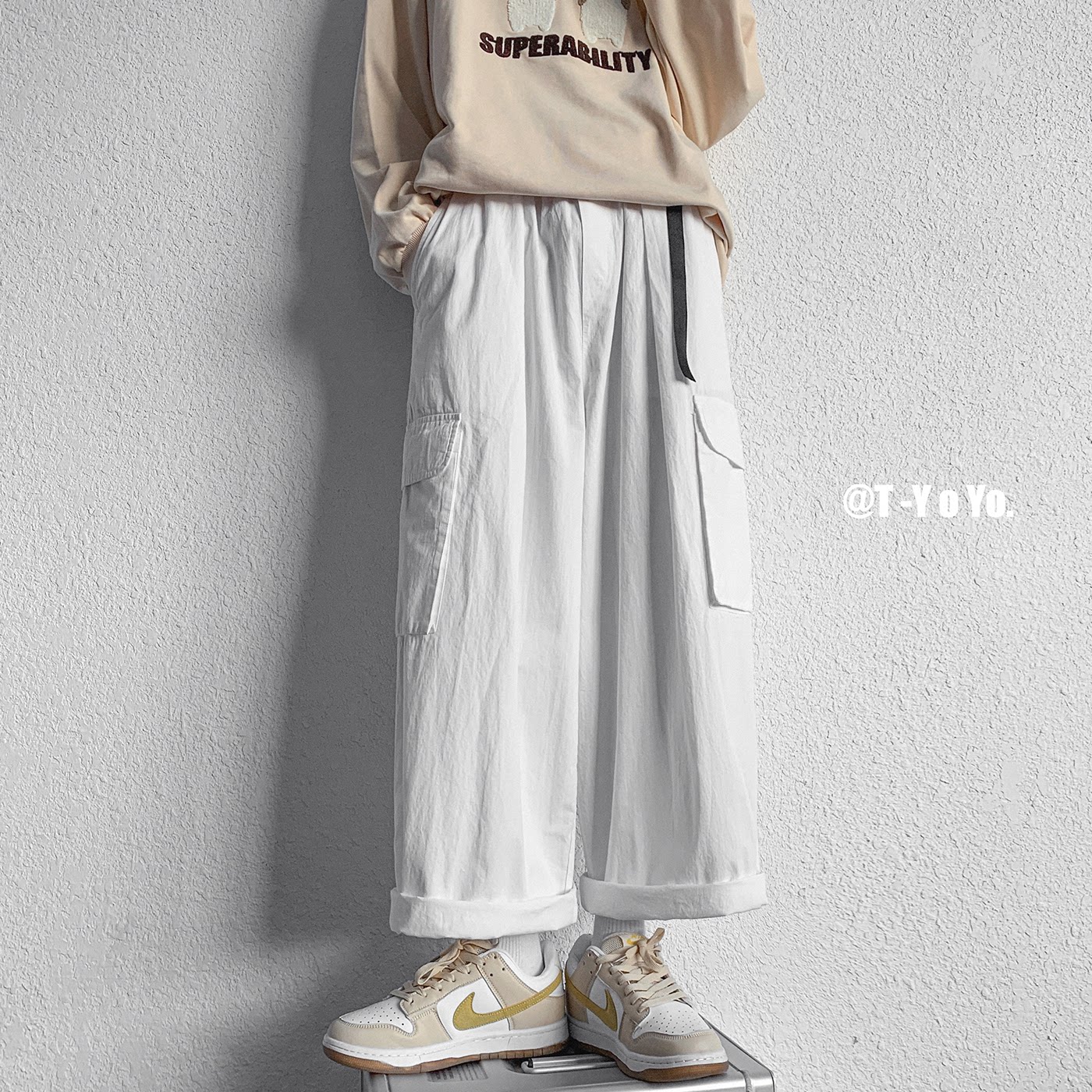 K29-P55 新款港风男士宽松休闲裤多口袋工装裤直筒裤图片