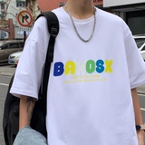 2022直播款港风男女夏天宽松休闲短袖t恤卡通印花半袖衫T18-P25，男装T恤，电商B327