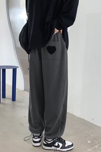 K17-P45 新款港风针织卫裤 男女宽松直筒休闲运动裤图片