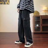 主推有扶持价~K106-P60秋冬纯棉水洗休闲工装裤男女宽松拖地裤，男装工装外套，电商B327