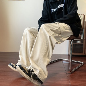 主推有扶持价 ~K106-P60  秋冬纯棉水洗休闲工装裤男女宽松拖地裤图片