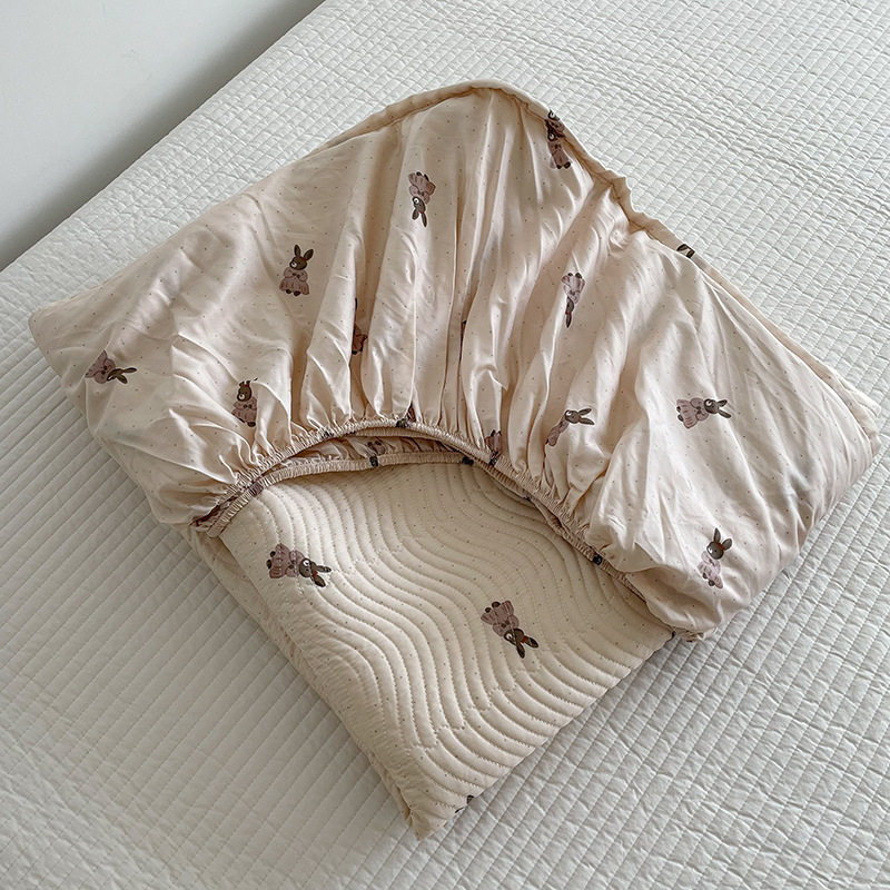 ins韩版卡通莫代尔夹棉绗缝加高床笠单件席梦思床护垫凉感丝滑1.8,床上用品,床笠,淘宝优惠券,粉丝福利购,淘宝优惠卷