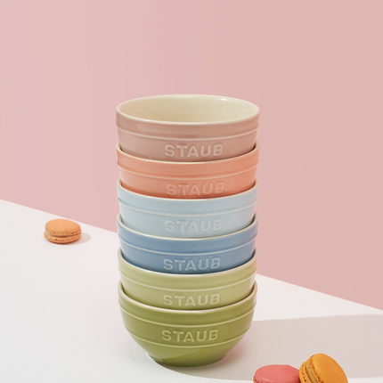 staub珐宝马卡龙色陶瓷米饭碗6件套小碗套装组合家用汤碗餐具饭碗