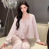 2026新款 甜美家居女装 法式 宫廷风高级套装 睡衣春秋季 达芬奇密码