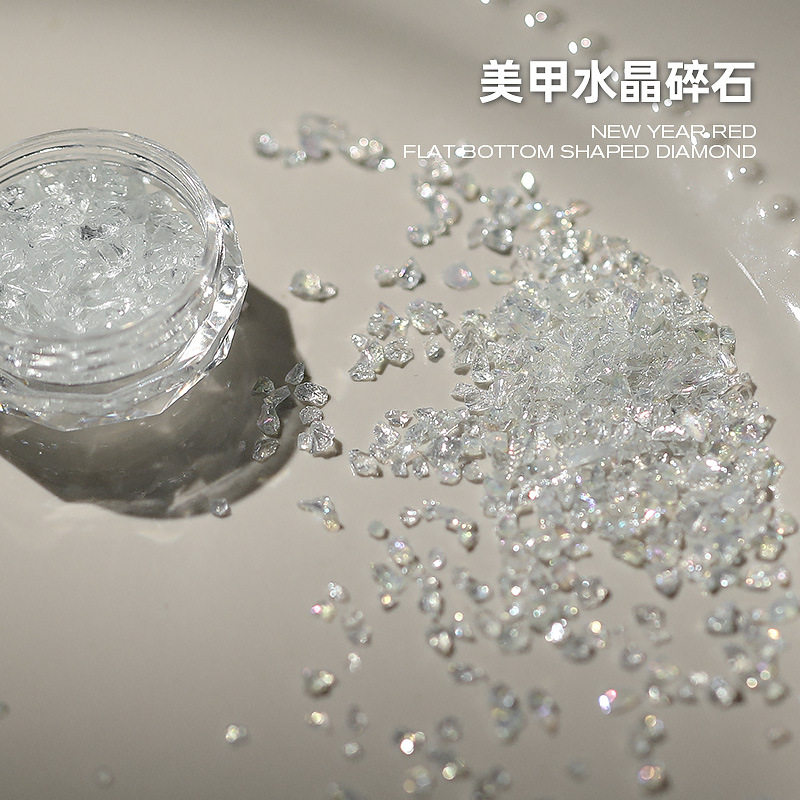 美甲琉璃水晶碎石饰品冰透日式偏光晶莹水晶石 DIY指甲装饰钻