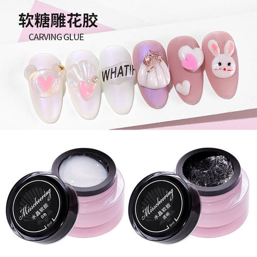 工厂3D立体泥软胶 雕花模型美甲PVC固态凝胶