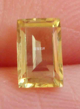 山东天然黄色蓝宝石裸石戒面长方形4*6MM镶嵌18K金戒指吊坠