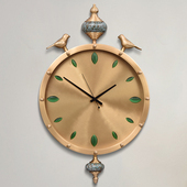 欧式 复古贝壳石英钟别墅挂表创意时钟表 奢华纯铜客厅静音挂钟美式
