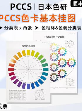 日本色研PCCS色卡基本挂图色相环色调分类表515乘728mm CATA0801
