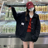 独特超好看黑色廓形短款牛仔外套女春秋2025年新款高级感休闲夹克，女装短外套，惟卡贝娜
