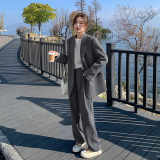 深灰色女士小西装女春秋2025新款韩版修身气质设计感高端西服，女装西装，惟卡贝娜