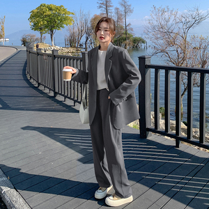 深灰色女士小西装女春秋2025新款韩版修身气质设计感高端西服图片