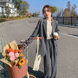 深灰色女士小西装女春秋2025新款韩版修身气质设计感高端西服，女装西装，惟卡贝娜