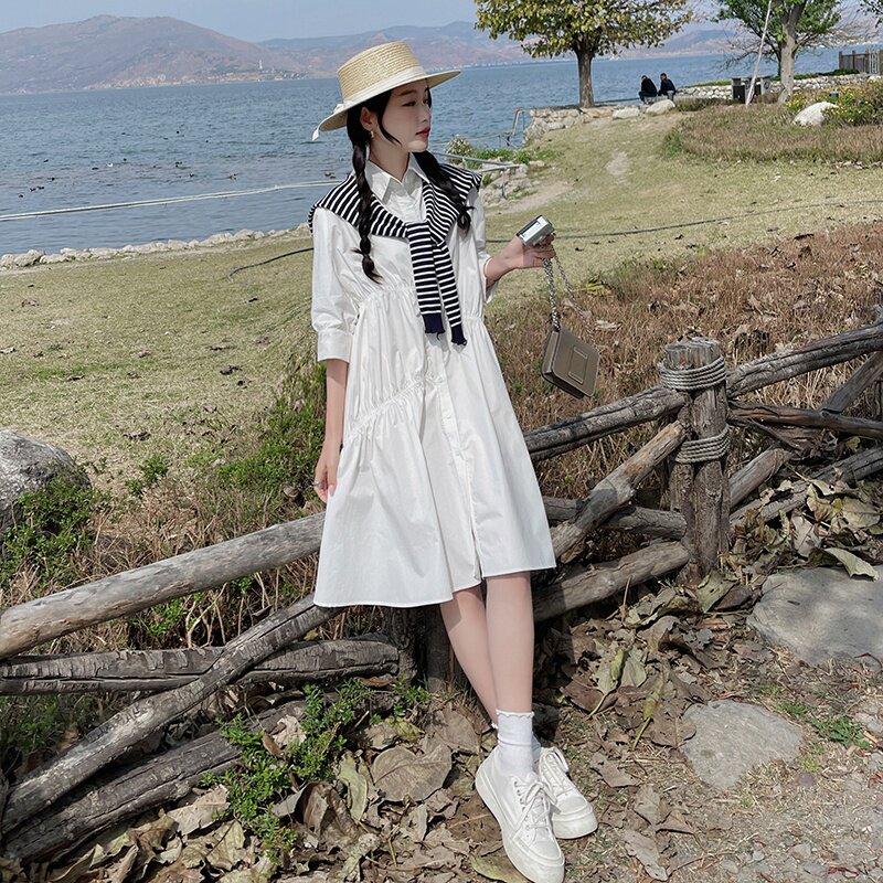 已出货（配围脖）226-A338-P1152024夏季新款连衣裙女168,女装连衣裙,惟卡贝娜