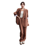 高级感炸街西装女2024春秋新款韩版宽松休闲西服阔腿裤，女装西装，惟卡贝娜