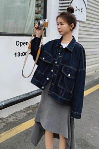 现货226-L02-P125   2022春季新款宽松韩版牛仔外套女   控价178图片