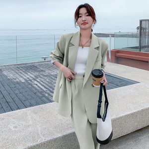 韩系西装外套女2024春新款高级感设计感宽松休闲西服阔腿裤图片