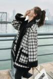 已出货226-A222-P1852023韩版拼羊羔毛毛呢外套女268，女装毛呢外套，惟卡贝娜