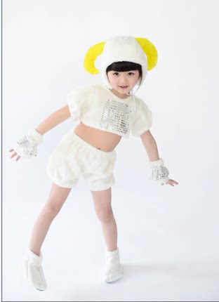 元旦儿童小动物服喜羊羊演出服小羊表演服卡通动物造型演出服装