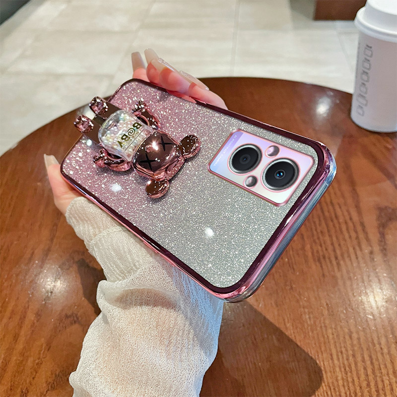 oppoA96硅胶透明带支架手机壳薄