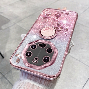 散粉玫瑰高级 时尚 适用于华为mate40RS手机壳mete40sr保时捷版 保护套全包m40防摔NOP一AN00超薄透明软壳mt女款