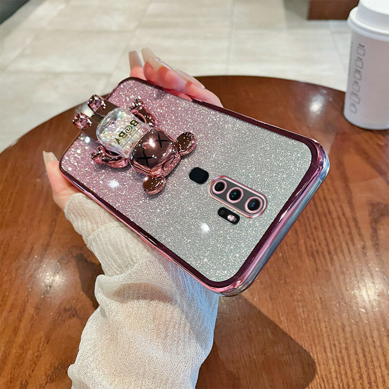 oppoA11X硅胶透明带支架手机壳女