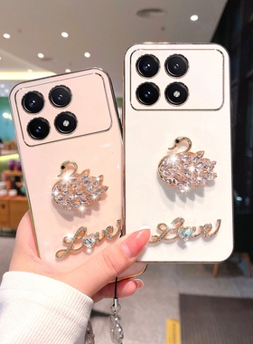 适用香港版小米POCOF6pro手机壳POCO支架F6por保护套镜头全包POCF防摔xiaomi高级感P0C0F6P女PCOF海外国际版