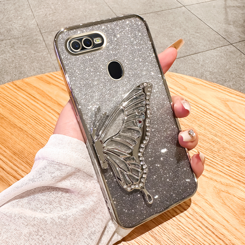 OPPOA7X手机壳全包防摔闪粉蝴蝶