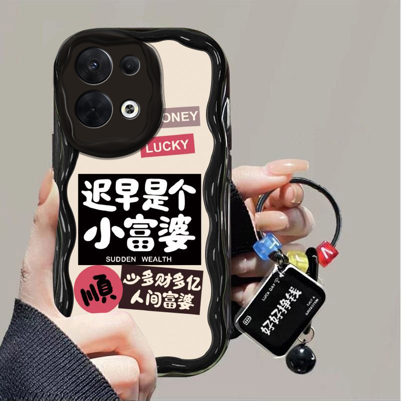 opporeno8硅胶可爱手机壳带挂坠