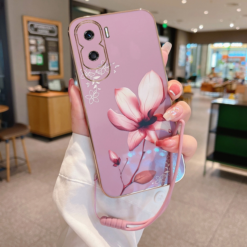 荣耀x50i硅胶时尚百合花手机壳女