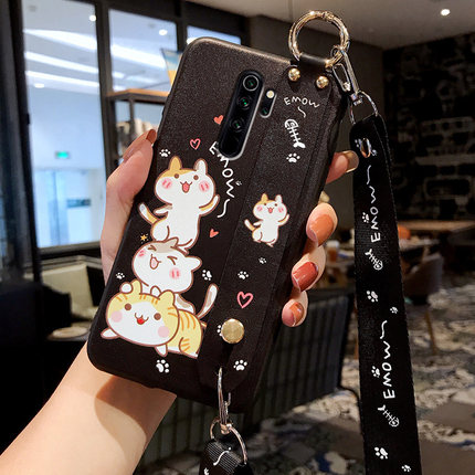 适用红米note8pr0手机壳M1906G7E女款T软redemi note9pro 5G保护套nota8p可爱not8p小米m1n0te8p腕带mlnt8por