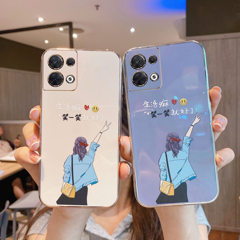 适用OPPOPGBM10手机壳电镀OPPOReno8手机套OPPOReno8Pro保护壳OPPOPGAM10新款可爱少女心全包镜头0pporreon8
