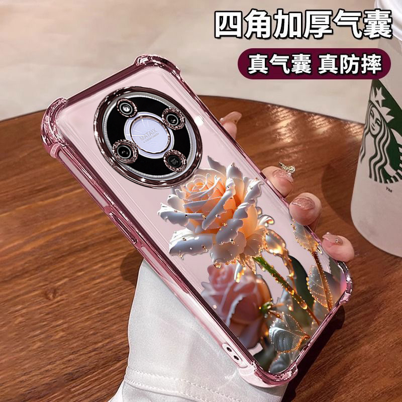 适用华为荣耀X9D手机壳透明玫瑰