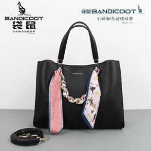 真皮手提包丝带通勤高级感牛皮 2026新款 袋鼠女包商场同款 专柜正品